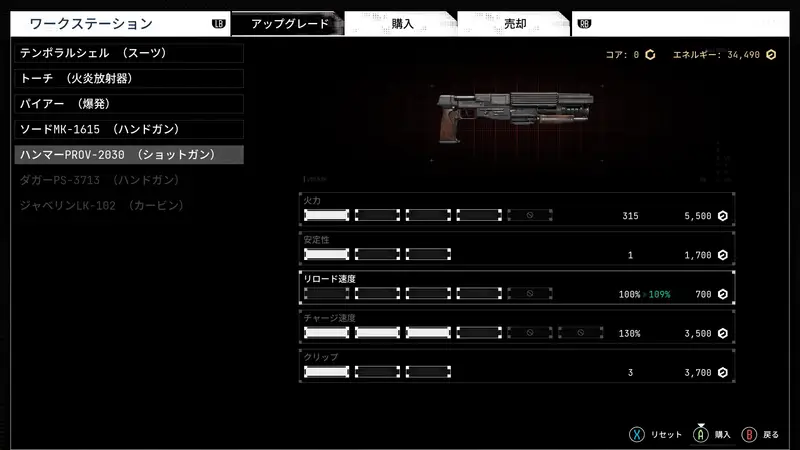 武器を強化しているときの画像